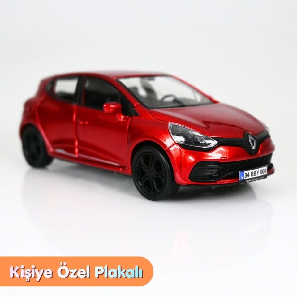 Renault Clio 4 Kırmızı Oyuncak Araba - Kişiye Özel Plakalı