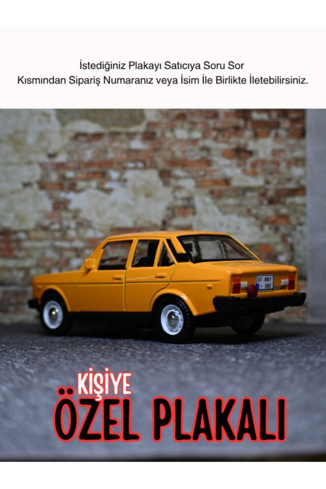 Kişiye Özel Plakalı Metal Araba Murat 131 BBYBIR13