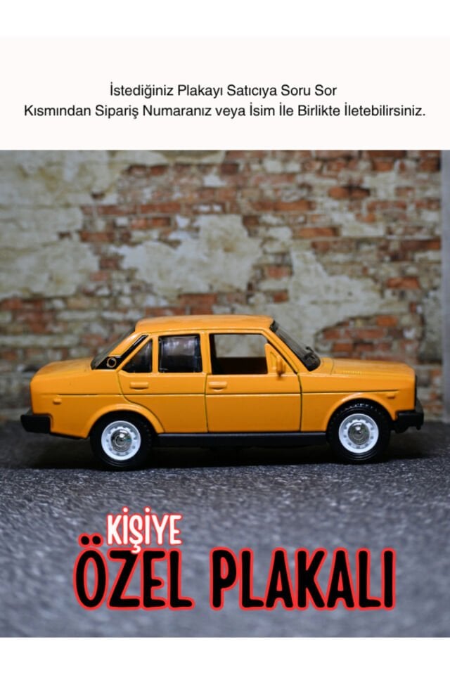 Kişiye Özel Plakalı Metal Araba Murat 131 BBYBIR13