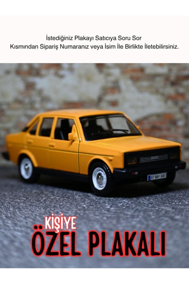 Kişiye Özel Plakalı Metal Araba Murat 131 BBYBIR13
