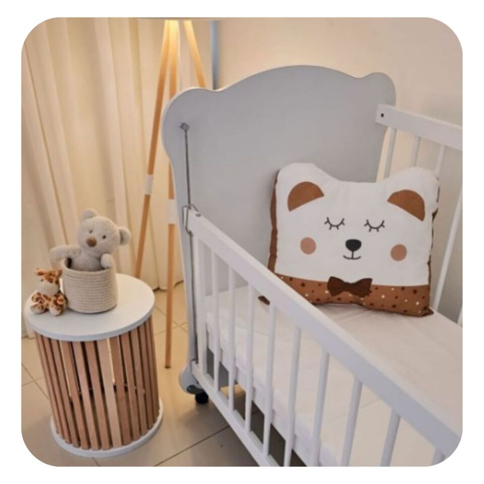 Sweetbear Mdf Anne Yanı  Bebek Beşik (Yatak ve Yastık Dahil) 60x120cm SWT-02