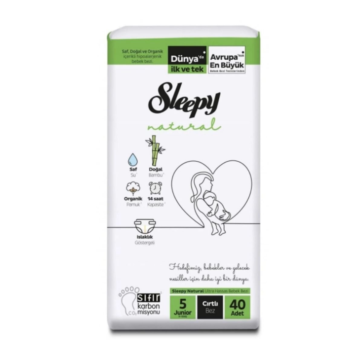 Sleepy 2'li Jumbo Cırtlı Bebek Bezi 5/40