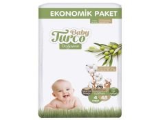BabyTurco Doğadan Ekonomik Cırtlı Bebek Bezi 4 (Maxi) Beden-48 Adet
