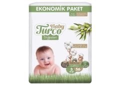 BabyTurco Doğadan Ekonomik Cırtlı Bebek Bezi 3 (Midi) Beden-56 Adet