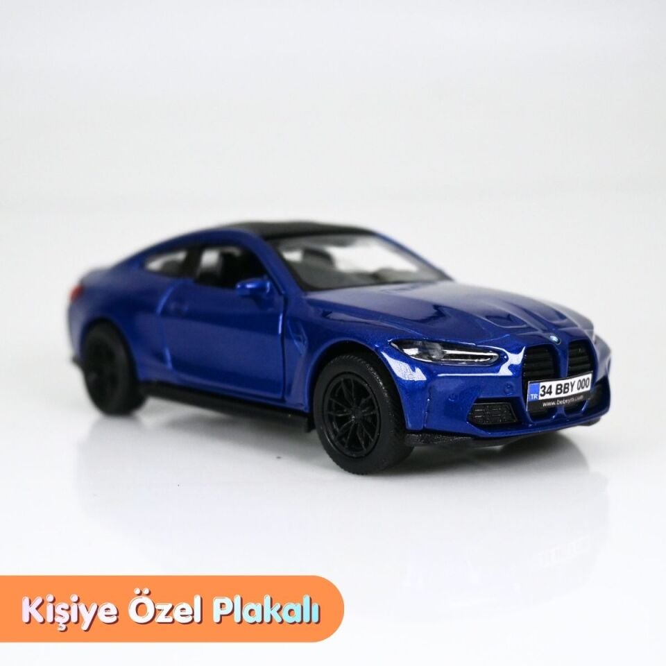Bmw M4 Metal Araba Lacivert - Kişiye Özel Plakalı 1:36 Ölçek
