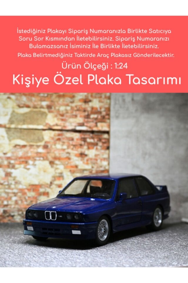 BMW M3 METAL ARABA 1:24 MAVİ