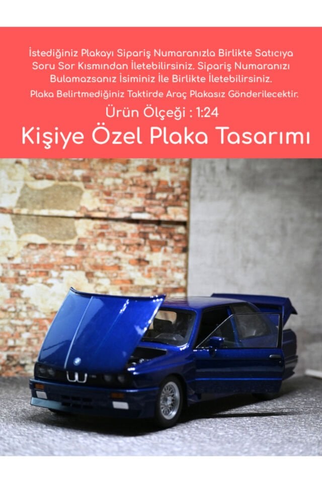 BMW M3 METAL ARABA 1:24 MAVİ
