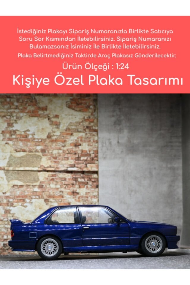 BMW M3 METAL ARABA 1:24 MAVİ