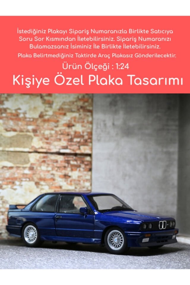 BMW M3 METAL ARABA 1:24 MAVİ