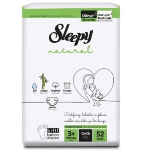 Sleepy Natural Cırtlı Bebek Bezi 3+ (Midi Plus) Beden-52 Adet