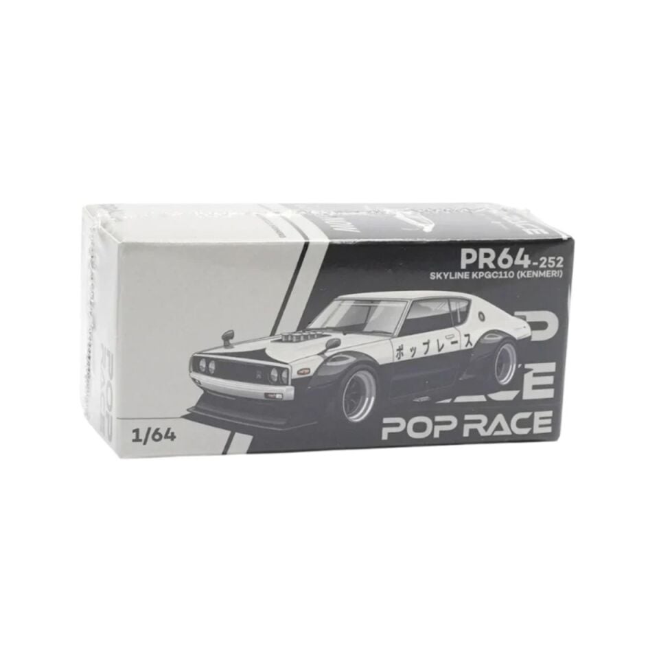 Pop Race Nissan Skyline KPGC110 Kenmeri 1:64 Diecast Model Araba PR64-252