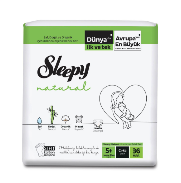 Sleepy Natural Cırtlı Bebek Bezi 5+(Junıor Plus) Beden-36 Adet