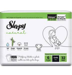 Sleepy Natural Cırtlı Bebek Bezi 6 (XL) Beden-32 Adet