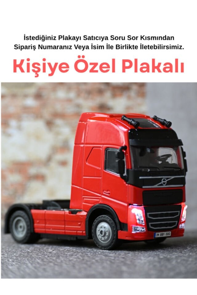 VOLVO METAL TIR IŞIKLI VE SESLİ KIRMIZI