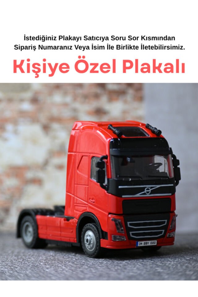 VOLVO METAL TIR IŞIKLI VE SESLİ KIRMIZI