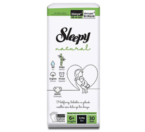Sleepy Natural Cırtlı Bebek Bezi 6+(XL Plus) Beden-30 Adet