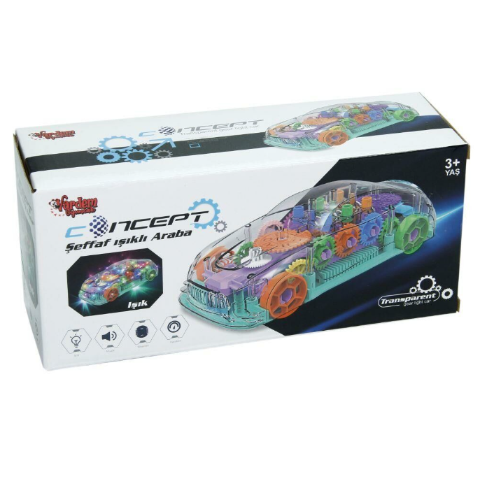 VARDEM MUZIKLI VE ISIKLI SEFFAF ARABA