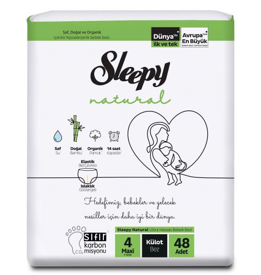 Sleepy Natural Cırtlı Bebek Bezi 4 (Maxi) Beden-48 Adet