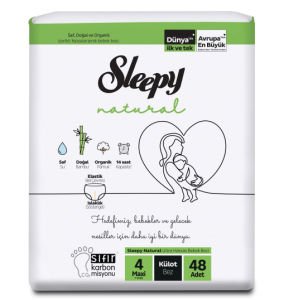 Sleepy Natural Cırtlı Bebek Bezi 4 (Maxi) Beden-48 Adet