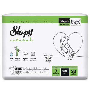 Sleepy Natural Cırtlı Bebek Bezi 7 (XXL) Beden-28 Adet