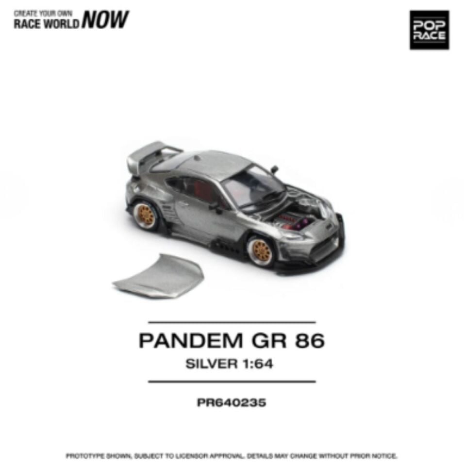 Pop Race Toyota GR86 Pandem 1:64 Diecast Model Araba PR64-228