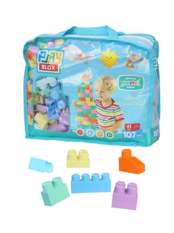Play Blox Pastel Blok Yapı Oyuncakları Çantalı 107 Parça