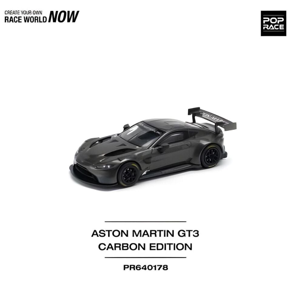 Pop Race Aston Martin GT3 Carbon Edition 1:64 Diecast Model Araba PR64-178