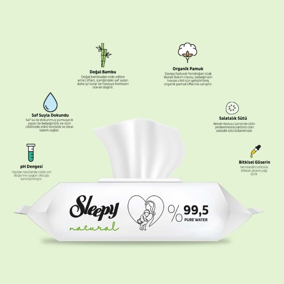 Sleepy Natural Islak Mendil 90'lı