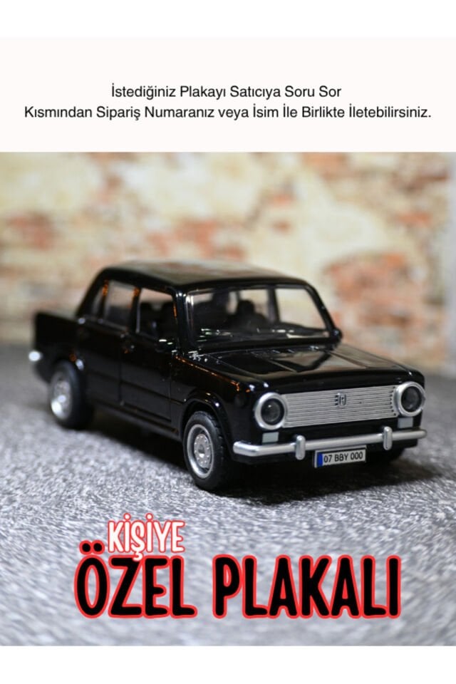 Kişiye Özel Plaka Murat 124 Metal Araba Işıklı Ve