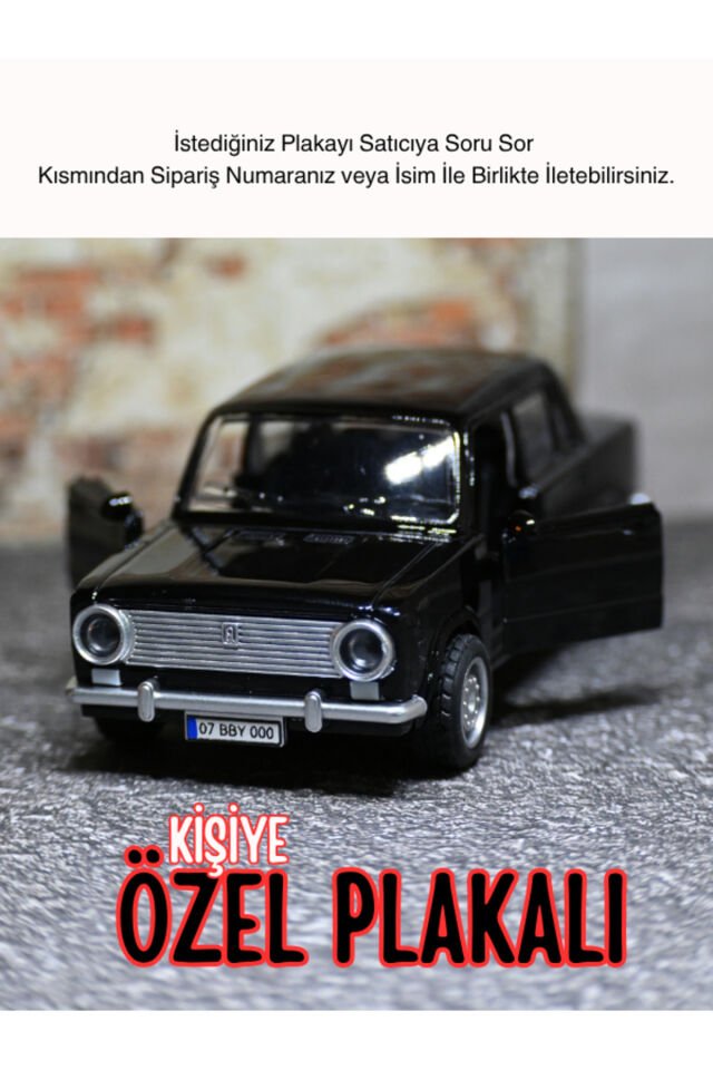 Kişiye Özel Plaka Murat 124 Metal Araba Işıklı Ve