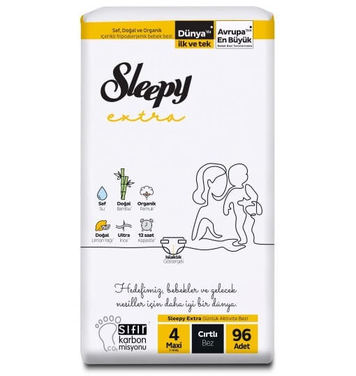 Sleepy Extra Jumbo Bebek Bezi 4 (Maxi) Beden-96 Adet