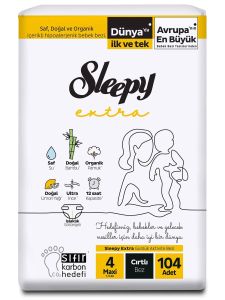 Sleepy Extra Jumbo Bebek Bezi 4 (Maxi) Beden-104 Adet