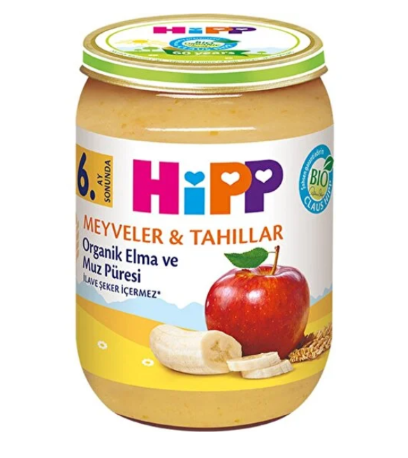 Hipp Organik Elma ve Muz Püresi 190 g