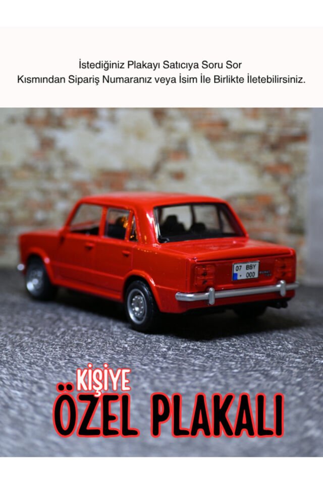 Özel Plaka Murat 124 Metal Araba Sesli Işıklı BBYB