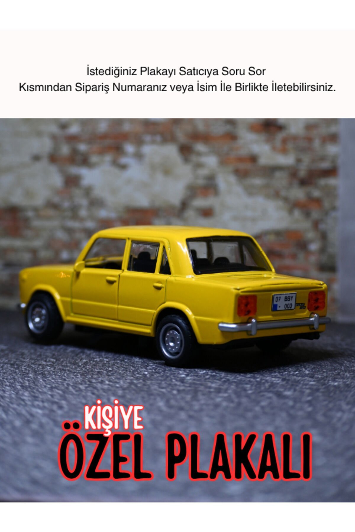 Özel Plakalı Murat 124 Çek Bırak Metal Araba Işıkl