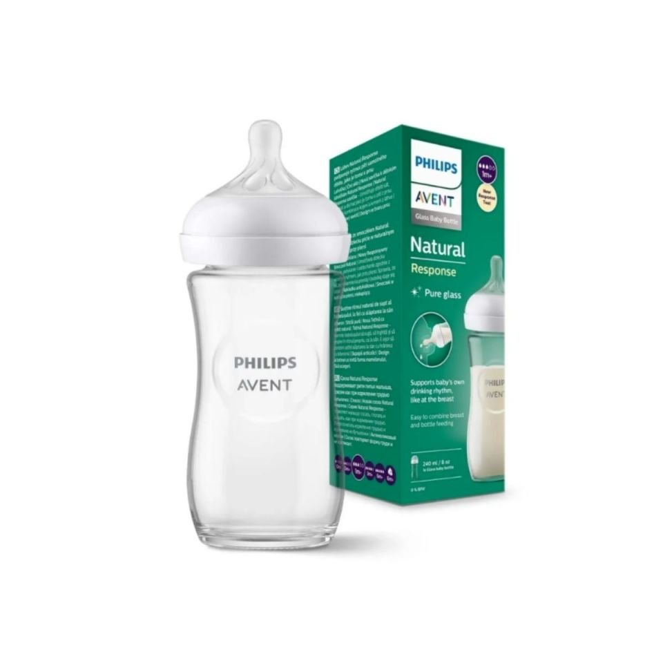 Avent Doğal Tepkili Cam Biberon, 240ml, 1+ Ay 74SCY933/01