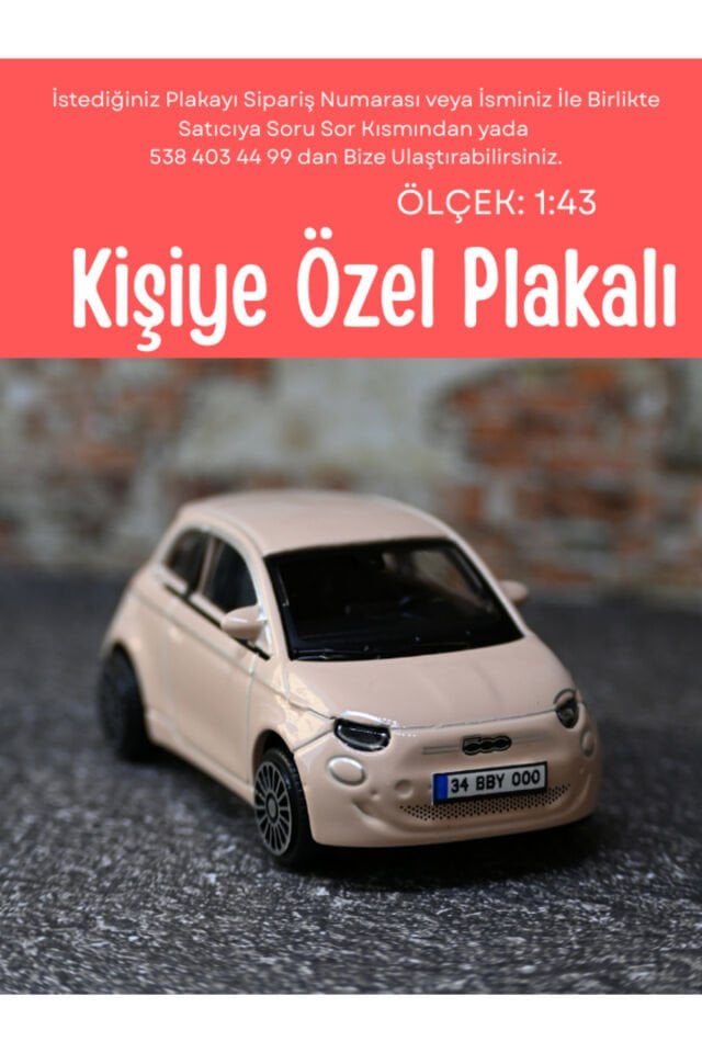 BRAGO 1:43 FİAT 500 METAL ARABA PEMBE