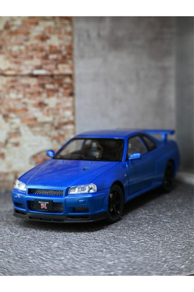 NİSSAN SKYLİNE 1:24 METAL ARABA MAVİ