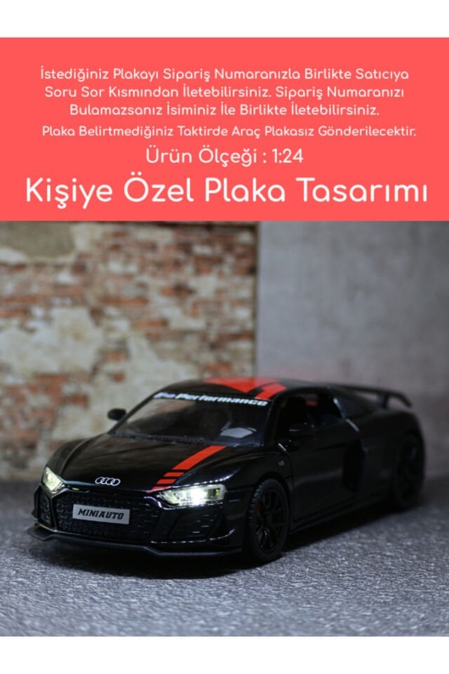 AUDİ R8 METAL ARABA SİYAH