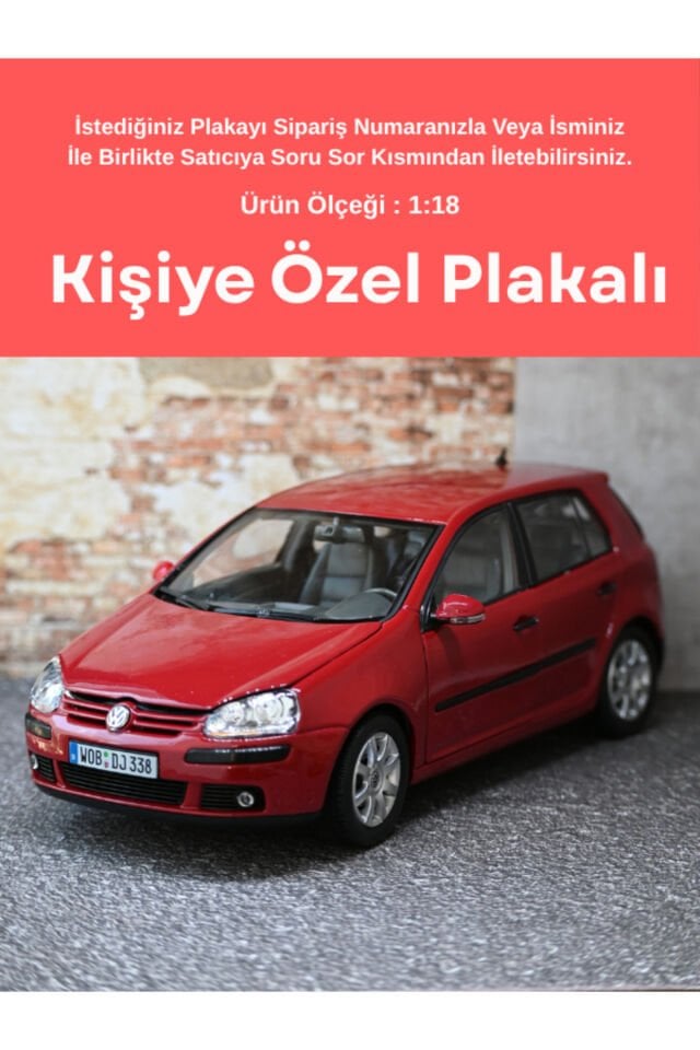 VOLKSWAGEN GOLF 5 1:18 METAL ARABA KIRMIZI