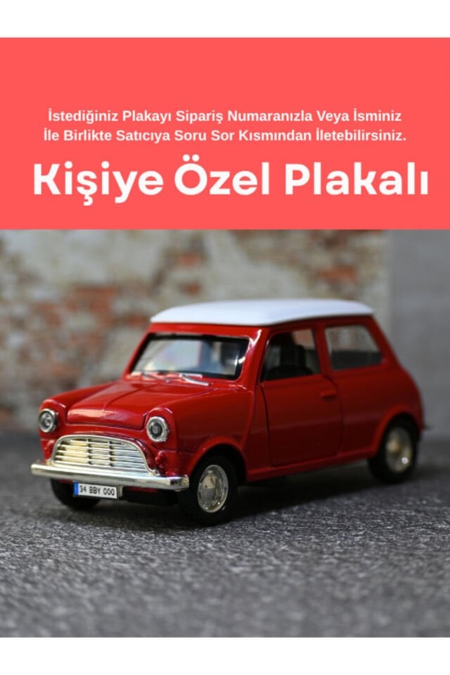 KLASİK MİNİ COOPER METAL ARABA KIRMIZI