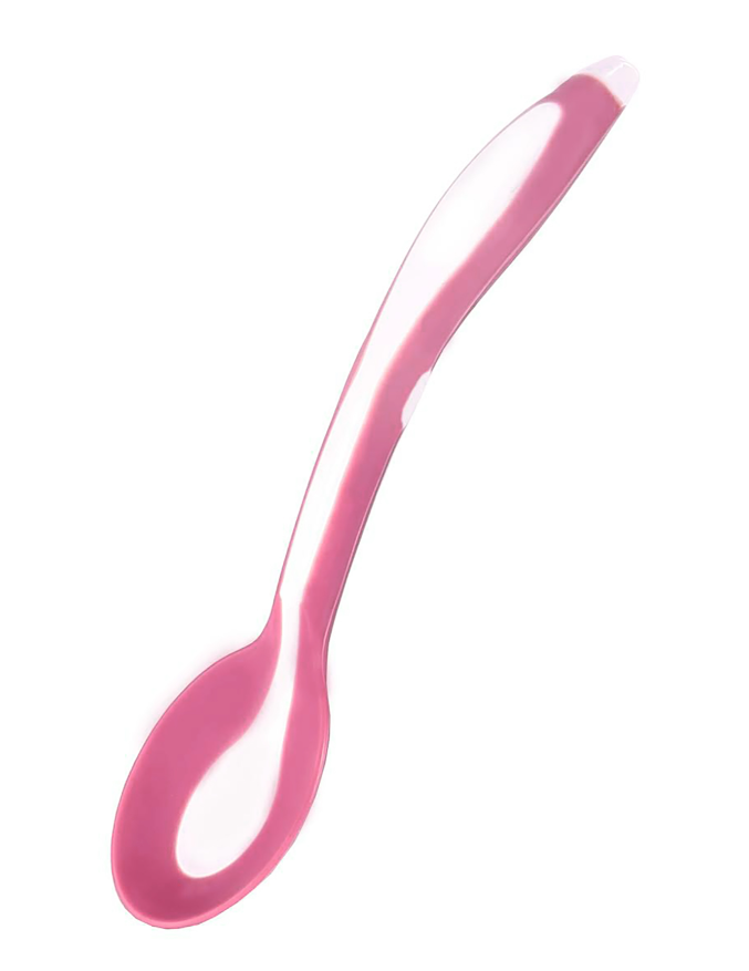 Mycey Taşıma Kutulu Mama Kaşığı - Yumuşak Uçlu - Pembe