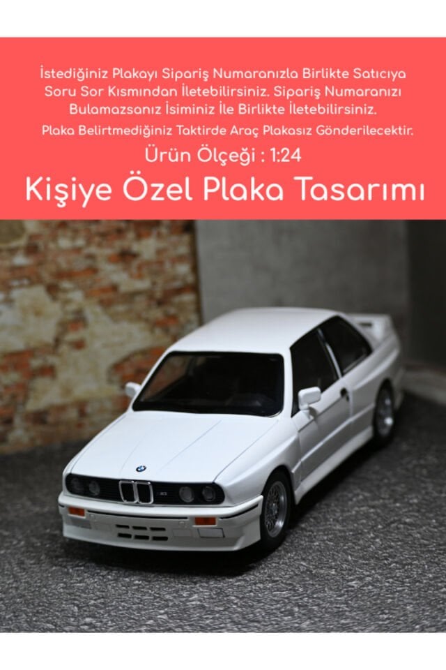 BMW M3 METAL ARABA 1:24 BEYAZ