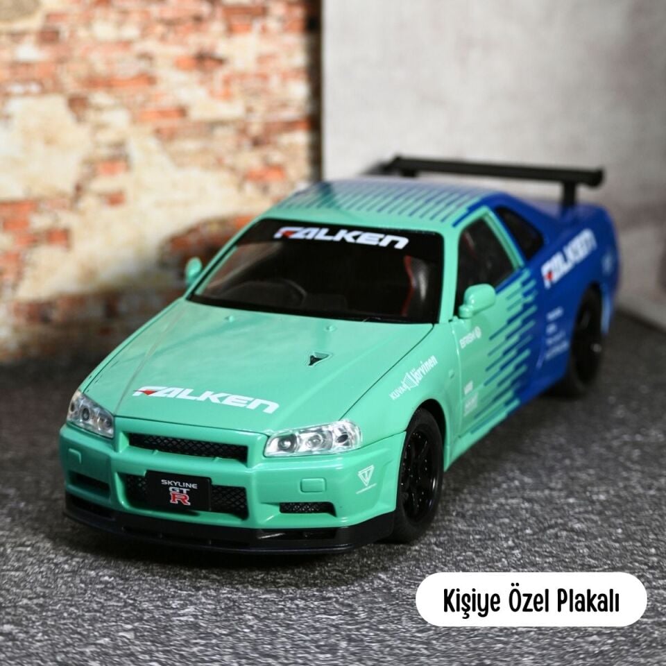 Nissan Skyline Metal Model Araba 1:24 Turkuaz