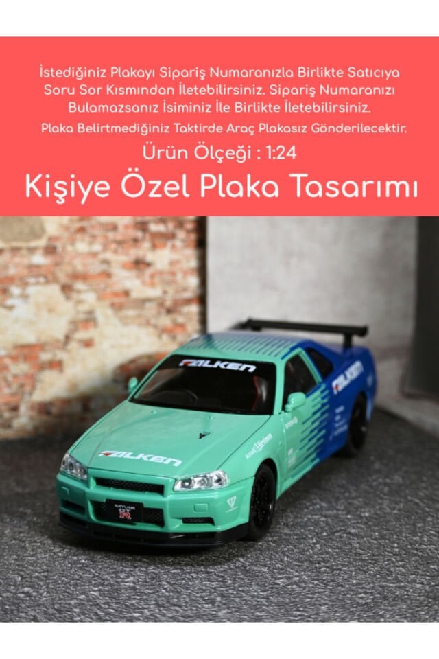 NİSSAN SKYLİNE METAL ARABA TURKUAZ
