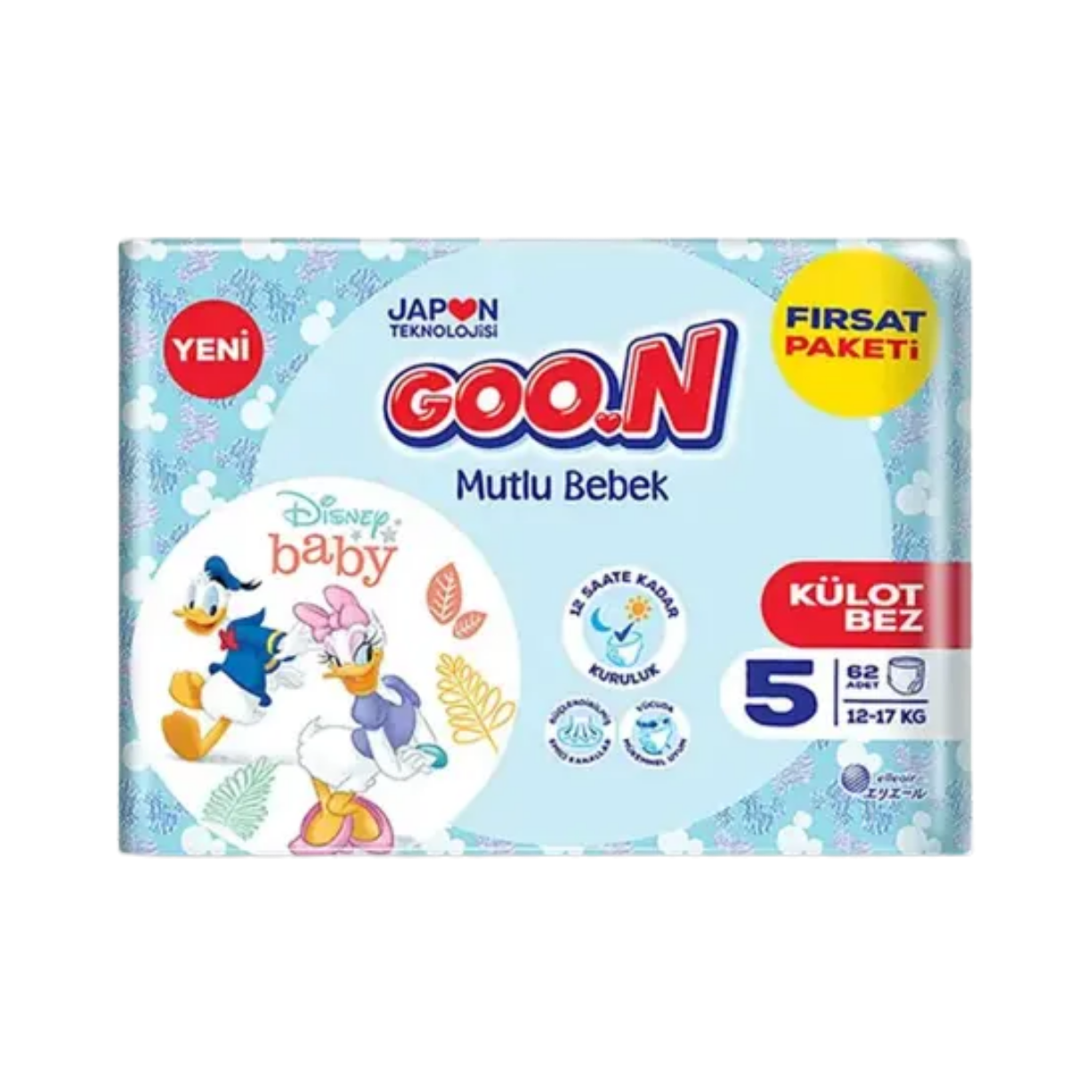 Goon Mutlu Bebek Külot Bez Bebek Bezi 5 (Junıor) Beden-62 Adet