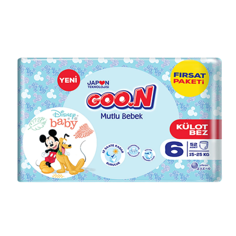 Goon Mutlu Bebek Külot Bez Bebek Bezi 6 (XL) Beden-52 Adet