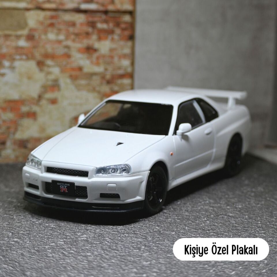 Nissan Skyline Metal Model Araba 1:24 Ölçek Beyaz