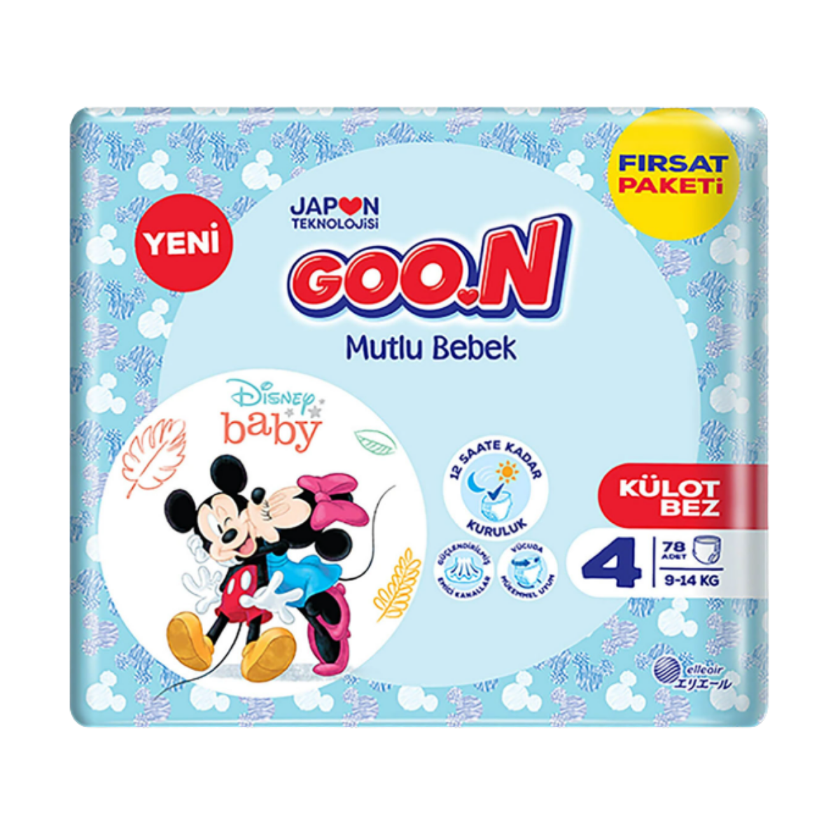 Goon Mutlu Bebek Külot Bez Bebek Bezi 4 (Maxi) Beden-78 Adet