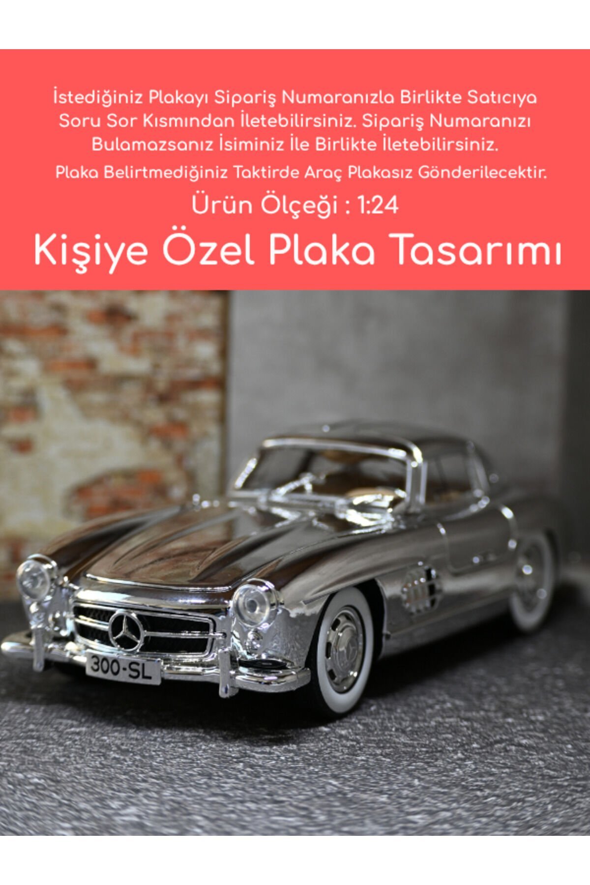 MERCEDES BENZ 300SL METAL ARABA GÜMÜŞ